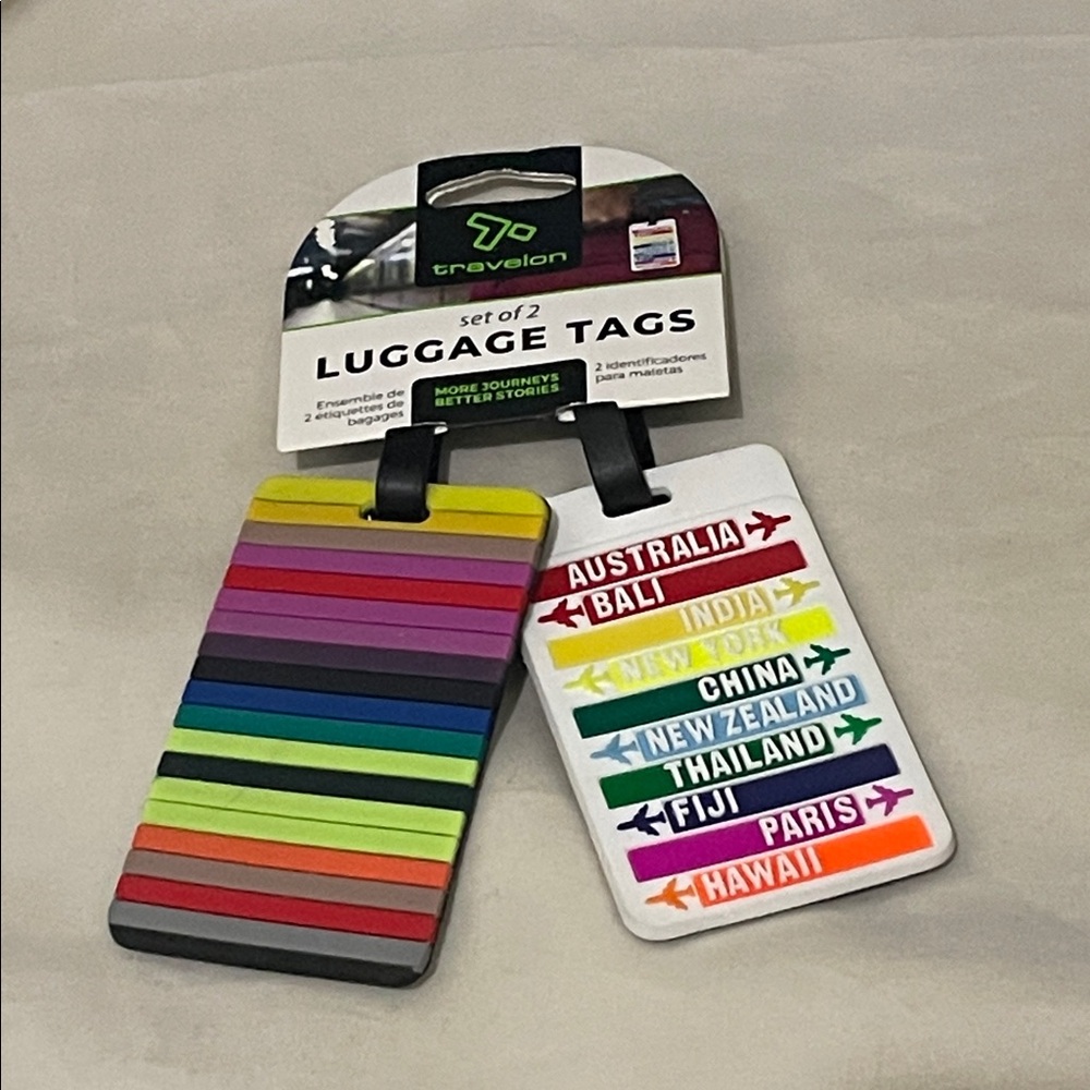 TRAVELON HOT SPOTS  LUGGAGE TAGS SET OF TWO NEW